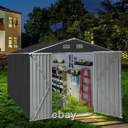 10x9 FT Heavy Duty Storage House Outdoor Storage Shed Large Metal Tool Sheds