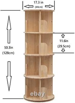 2-5 Tier Rotating Bookshelf 360 Display Floor Standing Bookcase Storage Rack