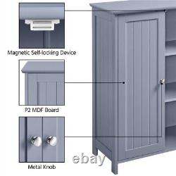 2-Adjustable Shelves Storage Cabinet 2 Doors Floor Stand Pantry Kitchen Cupboard