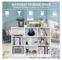3-tier Open Bookcase 8-Cube Floor Standing Storage Shelves Display Cabinet White