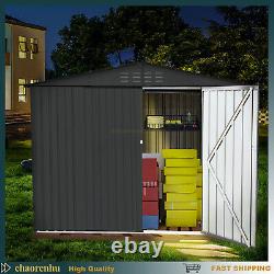 4.2 x 9.1 FT Outdoor Storage Metal Garden Shed for Backyard Tool Lockable Doors