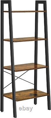 4-Tier Ladder Shelf Storage Rack Industrial Style Rustic Brown Stable Design
