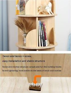 4 Tier Stackable Solid Wood Bookshelf Organizer, Storage Display Rack Floor
