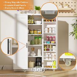 47 Kitchen Pantry Storage Cabinet with Doors and Adjustable Shelves, Small Free