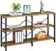 55 Inch Console Table, Industrial Entryway Table with 3-Tier Storage Shelves, So
