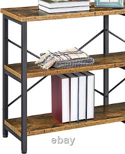 55 Inch Console Table, Industrial Entryway Table with 3-Tier Storage Shelves, So