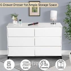 6 Drawer Dresser for Bedroom with Deep Drawers, Large Floor Wood Dressers