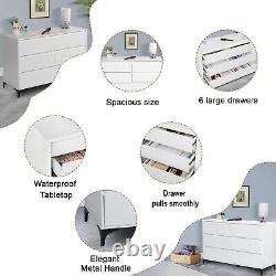 6 Drawer Dresser for Bedroom with Deep Drawers, Large Floor Wood Dressers