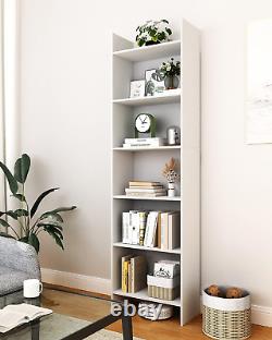 6-Tier Bookshelf, 66.9 Inches Floor Standing Bookcase, Display Storage Shelf, Co