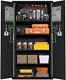 6-Tier Garage Storage Cabinet with Pegboard, 71 Metal Multifunctional Storage C