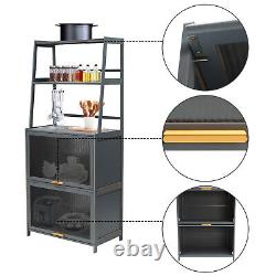 63H Freestanding Storage Pantry Utility Cabinet 2 Drawers & 4 Shelves Organizer