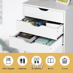 7 Drawer Chest Storage Dresser Floor Cabinet Organizer with Wheels White