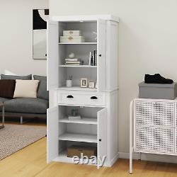 71 Freestanding Kitchen Pantry Cabinet, Tall Storage Cabinet with 2 Door Cupboa