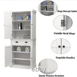 71 Freestanding Kitchen Pantry Cabinet, Tall Storage Cabinet with 2 Door Cupboa