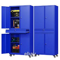 72'' Rolling Tool Cabinet Metal Cabinet Home Garage Storage Cabinet with Wheels