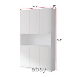 78.7'' Unit Kitchen Storage Cabinet Freestand Pantry Cupboard Diningroom Display