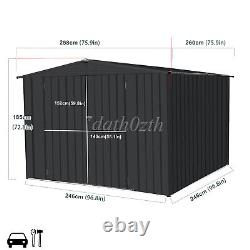 8' x 8' Storage Shed Outdoor Backyard Garden Steel Utility Tool Shed Lockable