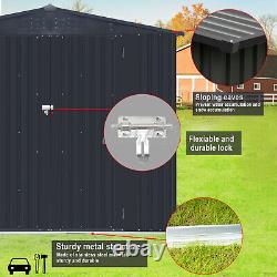 8' x 8' Storage Shed Outdoor Backyard Garden Steel Utility Tool Shed Lockable