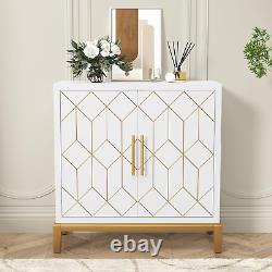 ARTPOWER Accent Cabinet with Doors, Modern Wooden Sideboard, Carved Decorative S