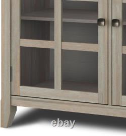 Acadian SOLID WOOD 62 Inch Wide Transitional Wide Storage Cabinet in Distressed