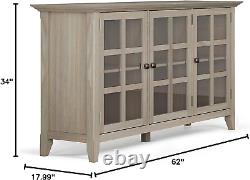 Acadian SOLID WOOD 62 Inch Wide Transitional Wide Storage Cabinet in Distressed