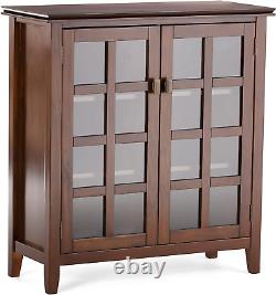 Artisan SOLID WOOD 38 Inch Wide Contemporary Medium Storage Cabinet in Russet Br