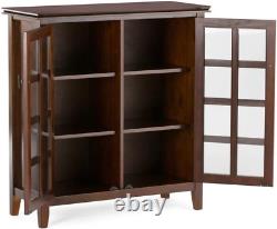 Artisan SOLID WOOD 38 Inch Wide Contemporary Medium Storage Cabinet in Russet Br