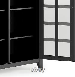 Artisan SOLID WOOD 38 Inch Wide Transitional Medium Storage Cabinet in Black for
