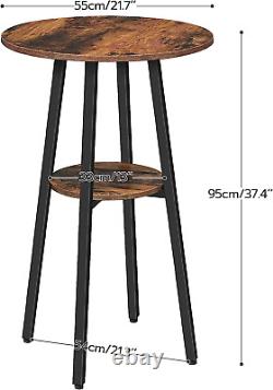 Bar Table, round Pub Table, 2-Tier Bistro Table with Storage, High Top Table, Co