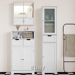 Bathroom Cabinet, Storage Cabinet with 2 Doors & 1 Drawer, Floor Freestanding Ca
