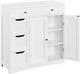 Bathroom Free-Standing Floor Cabinet, Practical Storage Cabinet with 4 Drawers a