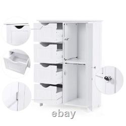 Bathroom Storage Cabinet Floor Cabinet withAdjustable Shelf&Drawer, 1Door&4 Drawers