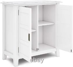 Burlington SOLID WOOD 30 Inch Wide Transitional Low Storage Cabinet in White for