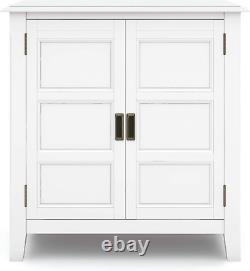 Burlington SOLID WOOD 30 Inch Wide Transitional Low Storage Cabinet in White for