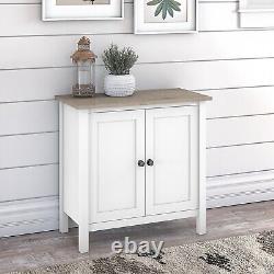 Bush Furniture Mayfield 30 Storage Cabinet with 2 Shelves Pure White/Shiplap