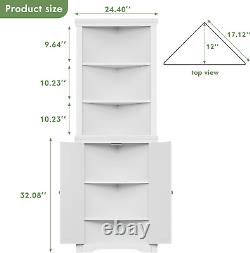 Corner Cabinet Shelves, Side Free Standing Storage Organizer with Large Space an