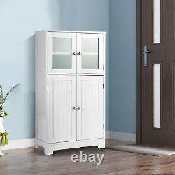 Costway Bathroom Floor Storage Cabinet Kitchen Cupboard withDoors&Adjustable Shelf