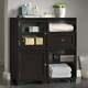 Dark Brown Wooden Modular Storage Floor Cabinet Bathroom Organizer Towel Shelves