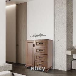 Entryway Storage Cabinet with Door Floor Storage Stand Home Furniture &4 Drawers
