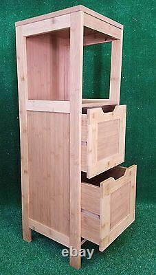 Evideco Free Standing Floor Cabinet 1 door with Shelves Bath Storage Linen Tower