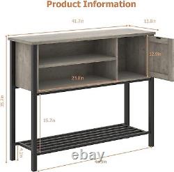 Farmhouse Kitchen Buffet Sideboard Coffee Bar Cabinet with Door Adjustable Shelves