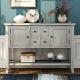 Farmhouse Vintage Console Table Sofa Table with 4 Drawers and Bottom Shelf, Soli