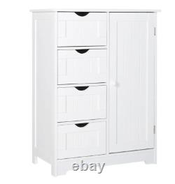 Floor Bedroom Cabinet 4-Drawers Bathroom Chest Storage Organizer Kitchen White