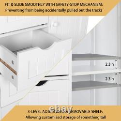Floor Bedroom Cabinet 4-Drawers Bathroom Chest Storage Organizer Kitchen White
