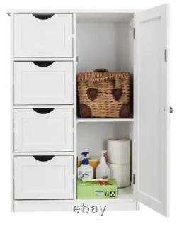 Floor Bedroom Wood Cabinet 4-Drawers Dresser Chest of Drawers Storage Organizer