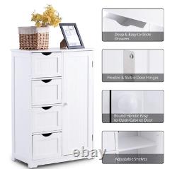 Floor Bedroom Wood Cabinet 4-Drawers Dresser Chest of Drawers Storage Organizer