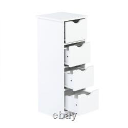 Floor Cabinet, Wooden Side Storage Organizer, 4 Drawers Free-Standing Cabinet