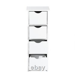 Floor Cabinet, Wooden Side Storage Organizer, 4 Drawers Free-Standing Cabinet