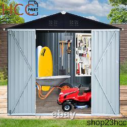 For Backyard Garden Tool Shed Outdoor Metal Storage Shed withLockable Door 8' x10