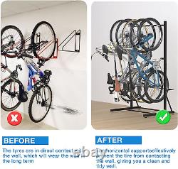 Freestanding Bike Rack Vertical Floor Stand for 5 Bikes Sturdy Solid Steel B